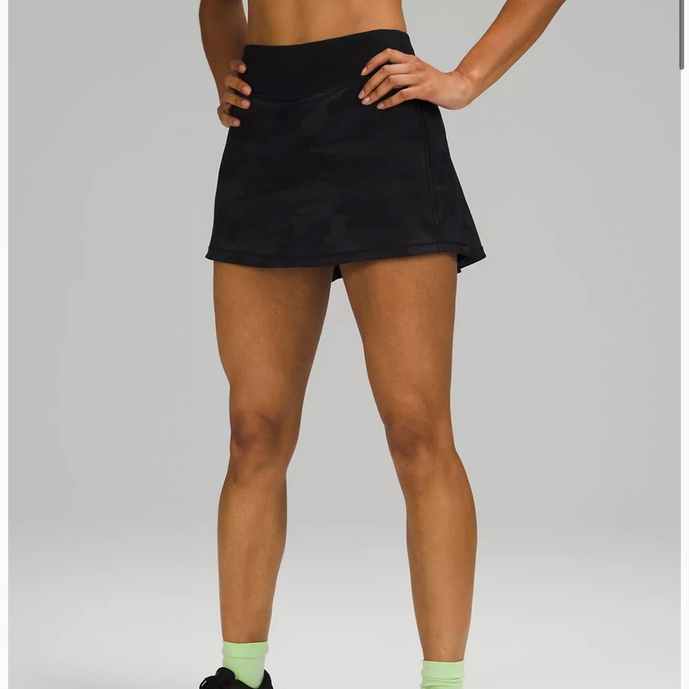 Lululemon Pace Rival Black Camo Tennis Skirt Sz 6